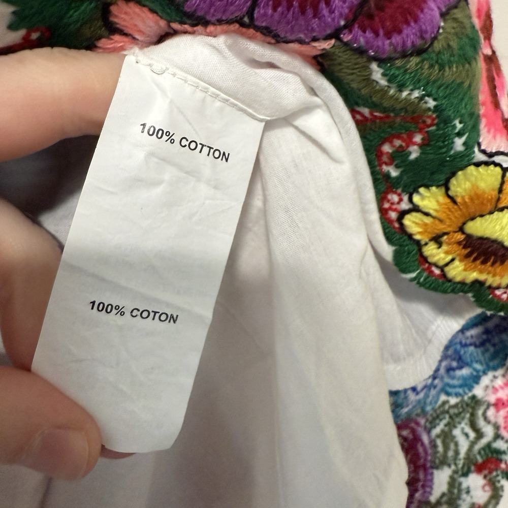 Ramy Brook NWT Marian Floral Scalloped Hem Mini White Dress Size 2 - Picture 6 of 9